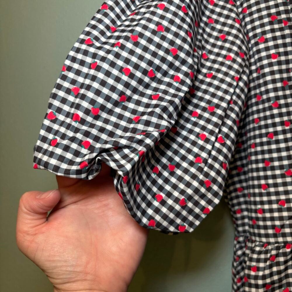 Daisy Street Strawberry Gingham Puff Sleeve Mini Dress NWT Size 6 Cottagecore - Picture 3 of 8